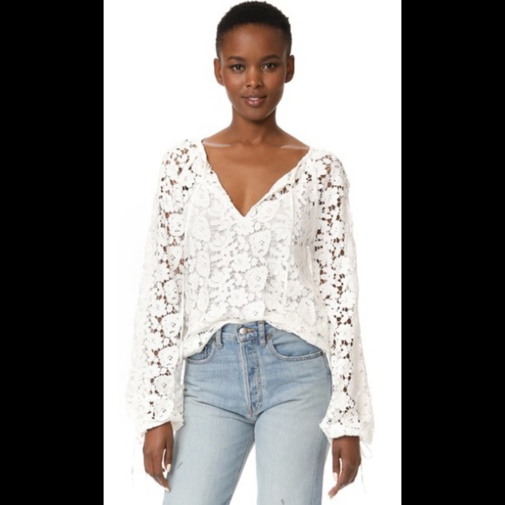 Elizabeth and James boho lace overlay blouse